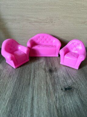 Vintage Barbie Clone Furniture: Blue Box Toy living room sofas